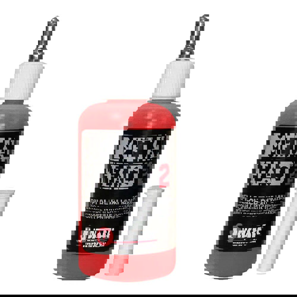 Markers & Paintsticks; Marker Type: Liquid Paint Marker; Tip Shape: Point; Color: Red; Ink Type: Oil Base; Tip Type: Ball Point; For Use On: Concrete; Metal; Steel; Lumber; Stroke Width (Fractional Inch): 5/64; Minimum Temperature (C - 2 Decimals): -46.00